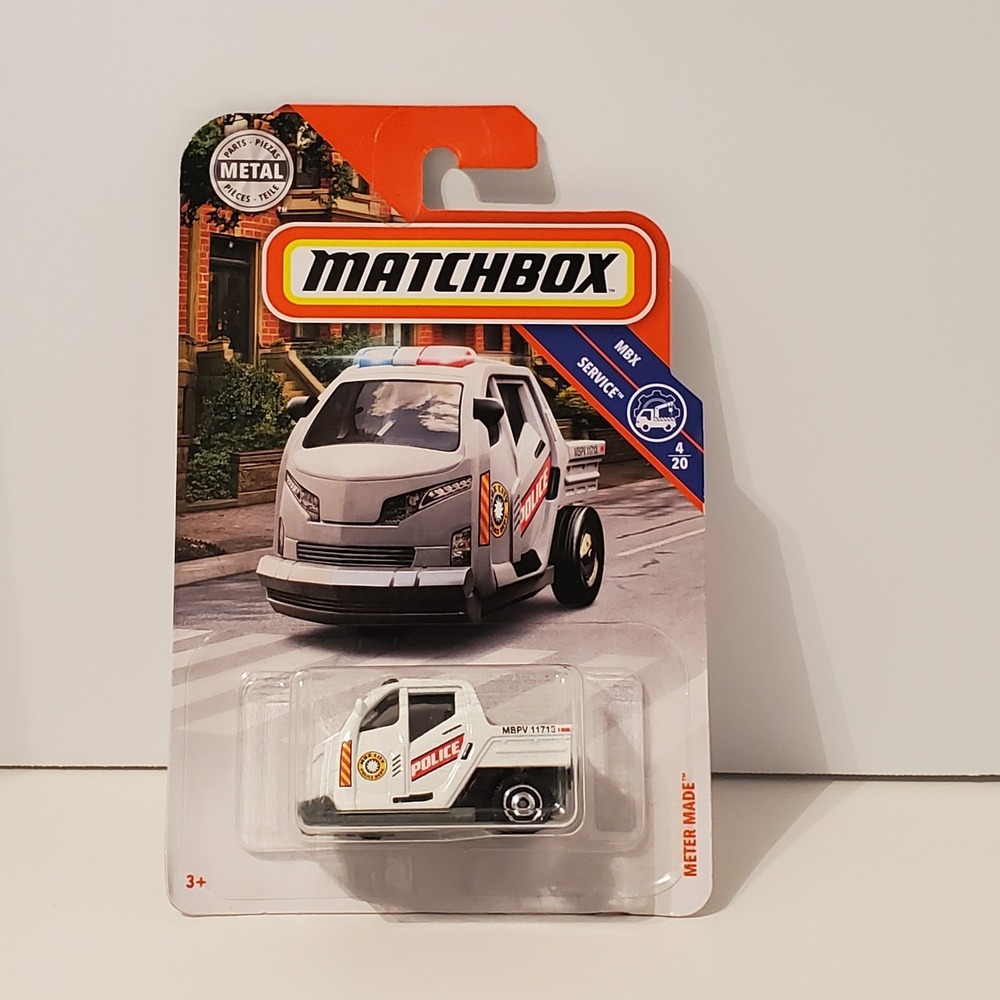 Matchbox MBX Service Meter Made Police Vehicle 4/20 White Diecast Toy Car New 20